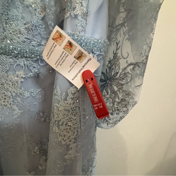 MAC DUGGAL Embellished Illusion Long Sleeve Midi Dress - Picture 8 of 15